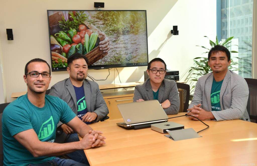 The Smart Yields team, from left, Isar Mostafanezhad, Vincent Kimura, Justin Hedani and Michael Rogers. Credit Tina Yuen PBN.